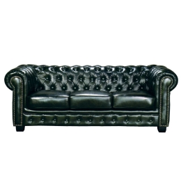 CHESTERFIELD BIRMINGHAM KΑΝΑΠΕΣ 3ΘΕΣΙΟΣ ΣΑΛΟΝΙΟΥ ΚΑΘΙΣΤΙΚΟΥ,ΔΕΡΜΑ ANTIQUE GREEN