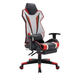 BF9550 GAMING RELAX ΠΟΛΥΘΡΟΝΑ ΜΕ ΥΠΟΠΟΔΙΟ, ΜΠΡΑΤΣΑ UP DOWN, PU-MESH, ΜΑΥΡΟ-ΚΟΚΚΙΝΟ-ΑΣΠΡΟ