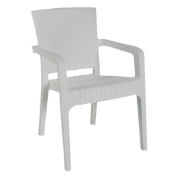 LORA ΠΟΛΥΘΡΟΝΑ ΚΗΠΟΥ ΣΤΟΙΒΑΖΟΜΕΝΗ, PP (RATTAN LOOK) ΑΠΟΧΡΩΣΗ ΑΣΠΡΟ