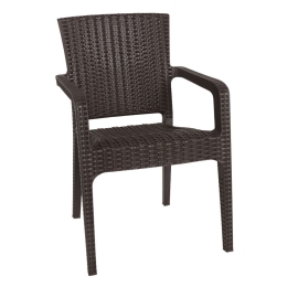 LORA ΠΟΛΥΘΡΟΝΑ ΚΗΠΟΥ ΣΤΟΙΒΑΖΟΜΕΝΗ, PP (RATTAN LOOK) ΑΠΟΧΡΩΣΗ ΚΑΦΕ ΣΚΟΥΡΟ