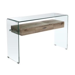 GLASSER WOOD ΚΟΝΣΟΛΑ ΓΥΑΛΙ CLEAR 12MM - ΡΑΦΙ ΜΕ ΣΥΡΤΑΡΙ ΑΠΟΧΡΩΣΗ ΔΡΥΣ