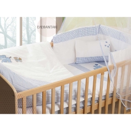 Βρεφικό Σετ Κούνιας 3τμχ Ελεφαντάκι DimCol 100x140cm 100% Βαμβάκι