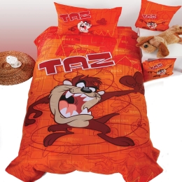 Μαξιλαροθήκη Σετ 2τμχ Taz Orange-Multi Viopros 50x70cm 100% Βαμβάκι